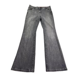 DKNY Womens Spring Street Flare Jeans Size 8 Gray Denim Flawed